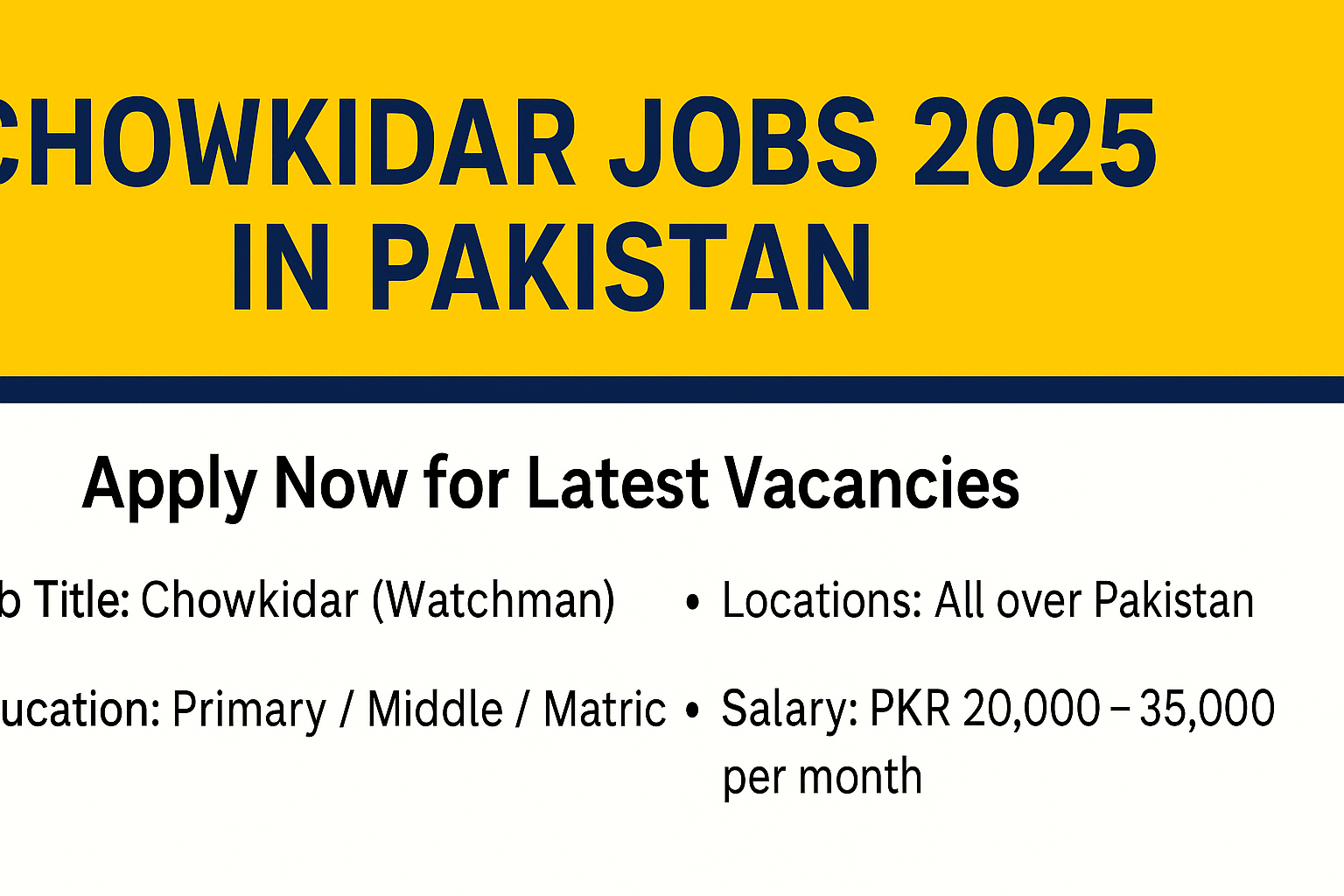 Chowkidar Jobs 2025